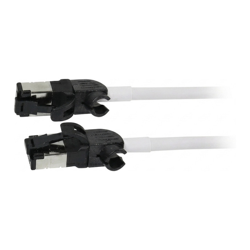 „Synergy21“ RJ45 jungiamasis kabelis, CAT6A 500MHz, 1,5 m, baltas, S/FTP, plonas apvalus d 4,5 mm, TPE/LSZH (Superflex),