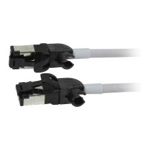 Synergy21 RJ45 patch cable, CAT6A 500MHz, 2m, grey, S/FTP, slimline round d 4.5mm, TPE/LSZH (Superflex), AWG28, with CAT