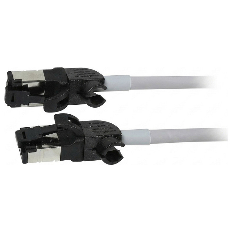 „Synergy21“ RJ45 jungiamasis kabelis, CAT6A 500MHz, 1,5 m, pilkas, S/FTP, plonas apvalus d 4,5 mm, TPE/LSZH (Superflex),
