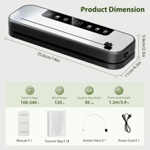 Riff Vacuum Sealer Machine with UV sterilization with cutting knife + 10 bags