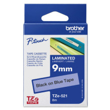 OEM tape Brother TZe-521, 9mm x 8m, black on blue OEM tape Brother TZe-521, 9mm x 8m, black on blue