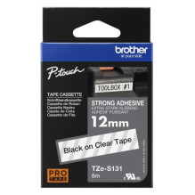OEM juostelė Brother TZe-S131, 12mm x 8m, juoda ant skaidrios OEM juostelė Brother TZe-S131, 12mm x 8m, juoda ant skaidrios