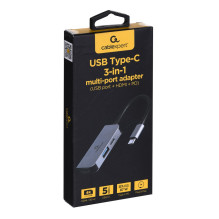 USB Adapteris - Gembird A-CM-COMBO3-02 Sidabrinis USB Adapteris - Gembird A-CM-COMBO3-02 Sidabrinis
