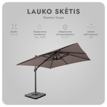 Outdoor umbrella with base (cover included) Maestro Taupe