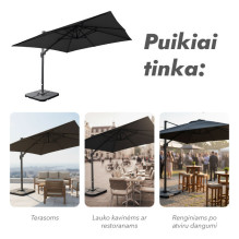 Outdoor umbrella with base (cover as a gift) Maestro Anthracite