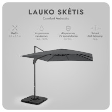 Lauko skėtis su padu Comfort Antracito