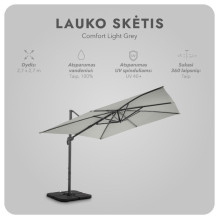 Lauko skėtis su padu Comfort Light Grey