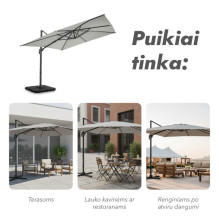 Outdoor umbrella with base Comfort Light Grey