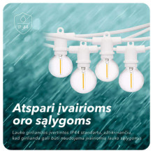 Lauko girlianda su saulės baterija (LED) Perl Balta Lauko girlianda su saulės baterija (LED) Perl Balta