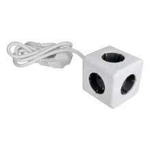 Power strip cube 5 sockets max 3680W with 1,4m power cable E03 white Power strip cube 5 sockets max 3680W with 1,4m power cable E03 white