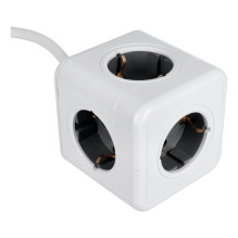 Power strip cube 5 sockets max 3680W with 1,4m power cable E03 white Power strip cube 5 sockets max 3680W with 1,4m power cable E03 white