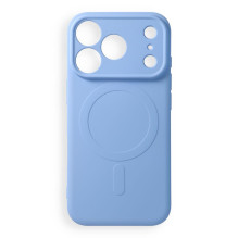 Case for iPhone 17 Pro / 18 Pro Silicone Mag Cover compatible with MagSafe (camera protection) light blue