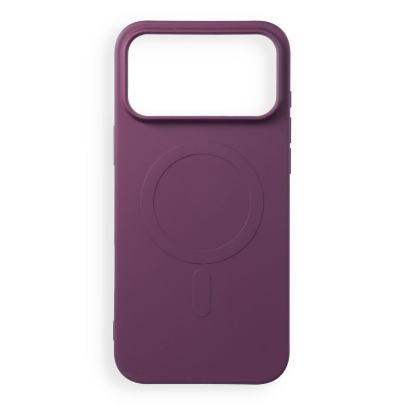 Case for iPhone 17 Pro Max / 18 Pro Max Silicone Mag Cover compatible with MagSafe (big hole) dark cherry