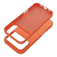 „iPhone 17 Pro Max / 18 Pro Max“ silikoninis dėklas Mag Dėklas, suderinamas su „MagSafe“ (didele skylute), oranžinis