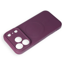 Case for iPhone 17 Pro / 18 Pro Silicone Mag Cover compatible with MagSafe (camera protection) dark cherry