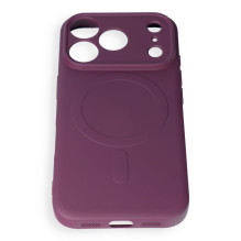 Case for iPhone 17 Pro / 18 Pro Silicone Mag Cover compatible with MagSafe (camera protection) dark cherry