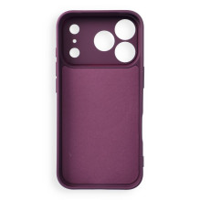 Case for iPhone 17 Pro / 18 Pro Silicone Mag Cover compatible with MagSafe (camera protection) dark cherry