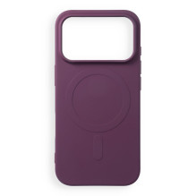 Case for iPhone 17 Pro / 18 Pro Silicone Mag Cover compatible with MagSafe (big hole) dark cherry