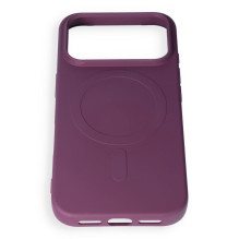 Case for iPhone 17 Pro / 18 Pro Silicone Mag Cover compatible with MagSafe (big hole) dark cherry