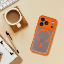 iPhone 17 Pro / 18 Pro dėklas, visiškai matinis Mag, suderinamas su „MagSafe“, oranžinis iPhone 17 Pro / 18 Pro dėklas, visiškai matinis Mag, suderinamas su „MagSafe“, oranžinis