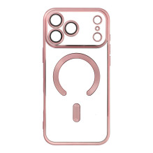 „iPhone 17 Pro Max / 18 Pro Max Electro“ dėklas Mag Suderinamas su „MagSafe“ aukso-rožinės spalvos