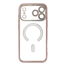„iPhone 17 Pro Max / 18 Pro Max Electro“ dėklas Mag Suderinamas su „MagSafe“ aukso-rožinės spalvos