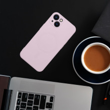 Case for iPhone 17 Pro Max / 18 Pro Max Silicone Mag Cover compatible with MagSafe (big hole) pink