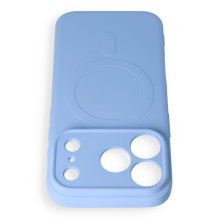 Case for iPhone 17 Pro Max / 18 Pro Max Silicone Mag Cover compatible with MagSafe (camera protection) light blue