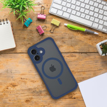 „iPhone 17 Pro Max / 18 Pro Max“ visiškai matinis dėklas Mag Suderinamas su „MagSafe“ mėlynas „iPhone 17 Pro Max / 18 Pro Max“ visiškai matinis dėklas Mag Suderinamas su „MagSafe“ mėlynas