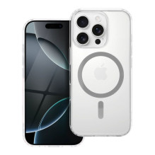 „iPhone 17 Pro / 18 Pro“ dėklas su klijais, spalvingas žiedas Mag. Suderinamas su „MagSafe“ pilkos spalvos.