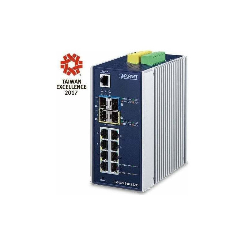 Switch Planet IP30 rūpnieciskais L2+ / L4 8-portu slēdzis
