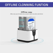 „Qoltec 50309“ HDD SSD 2,5–3,5 colių įstrižainės prijungimo stotelė, SATA III, USB 3.0, itin greitas 5 Gb/s, su klonavim „Qoltec 50309“ HDD SSD 2,5–3,5 colių įstrižainės prijungimo stotelė, SATA III, USB 3.0, itin greitas 5 Gb/s, su klonavim