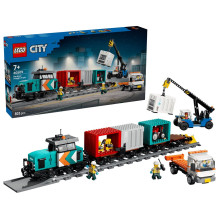 LEGO CITY 60509 Uosto krovininis traukinys su kranu ir sunkvežimiu