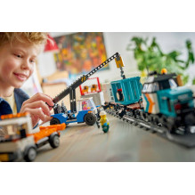 LEGO CITY 60509 Uosto krovininis traukinys su kranu ir sunkvežimiu