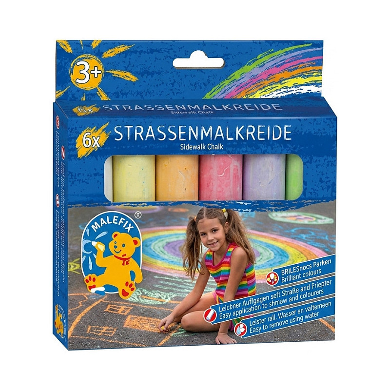MASFEFIX Sidewalk Chalk, 6-pack