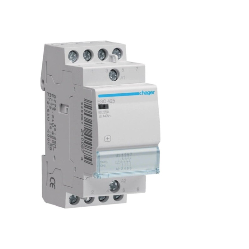 Kontaktorius Hager ESC425 (4P, 25A, 230V, 4NO)