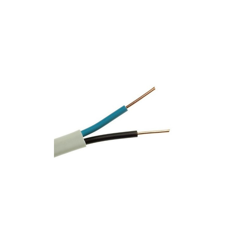 Maitinimo kabelis Lietkabelis BVV-P 2x1.5 (varinis, monolitas, PVC, baltas, 100m)
