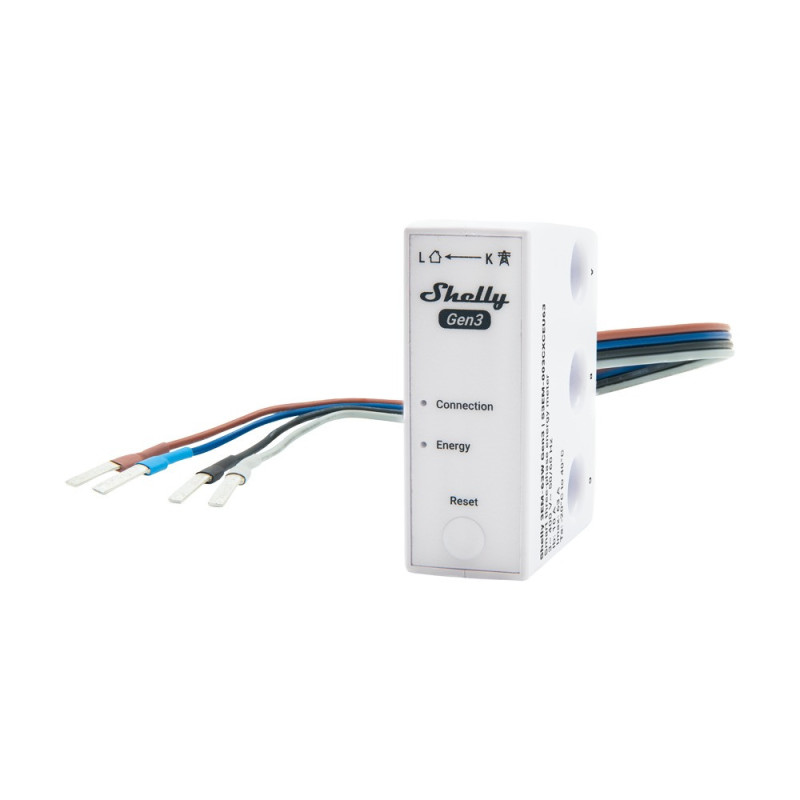 3 fazių elektros sąnaudų skaitiklis Shelly 3EM-63W GEN3 (Wi-Fi, BT, 63A, DIN)