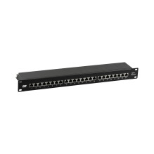 Patch panel 19" EFB 37666SW.1M (Black, Cat6A STP, 24 ports, 10G, 1U)