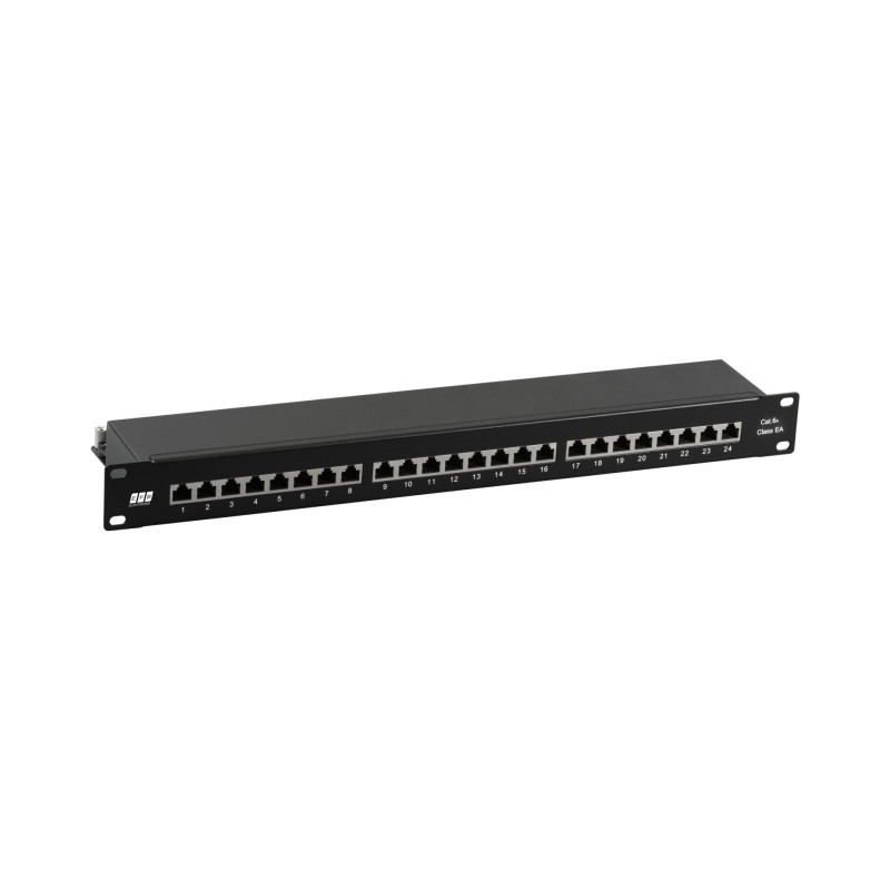 Patch panel 19" EFB 37666SW.1M (Black, Cat6A STP, 24 ports, 10G, 1U)