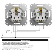 Kištukinis lizdas su įžeminimu ir apsauga nuo vaikų Schneider Sedna Design SDD113022 (aliuminis)