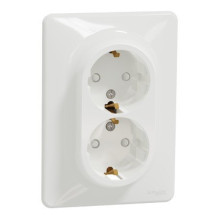 Double socket outlet with grounding and child protection Schneider Sedna Design SDD311221
