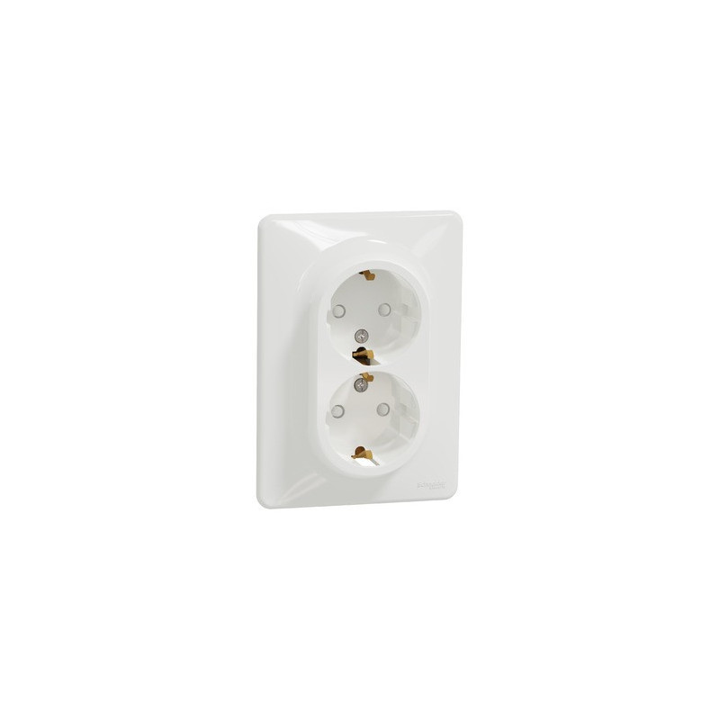 Double socket outlet with grounding and child protection Schneider Sedna Design SDD311221