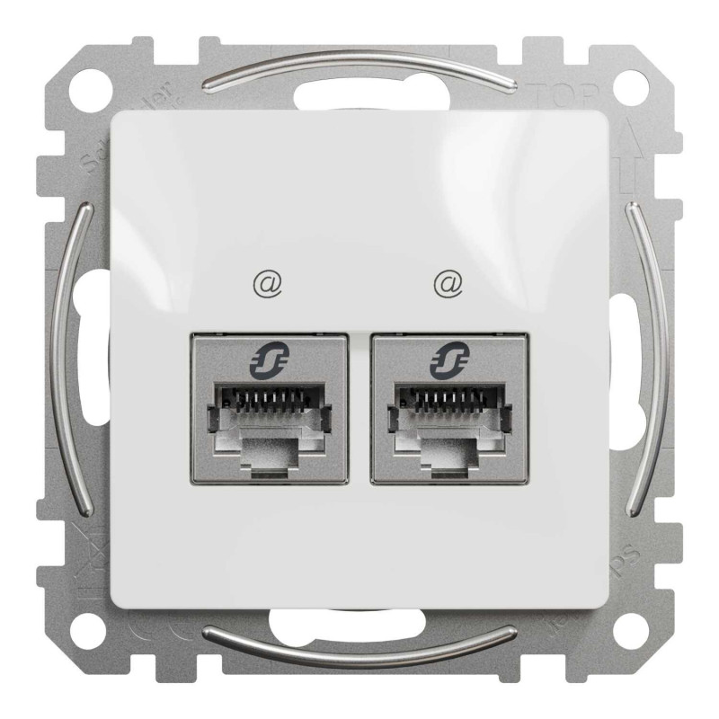 Kompiuterinis lizdas 2xRJ45 STP Schneider Sedna SDD111452S (baltas)