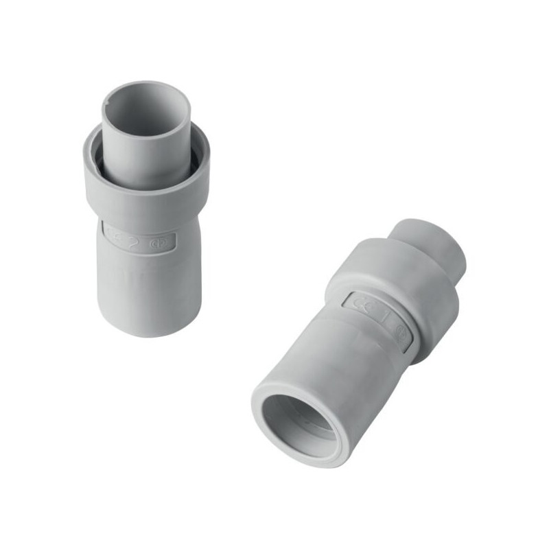 Straight connection Elettrocanali EC74216 (D16, gray (RAL7035), with corrugated pipe, halogen-free)
