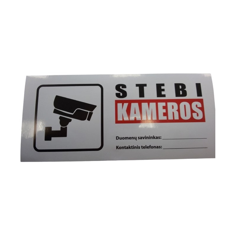 Lipdukas "Stebi kameros" (90x200mm)