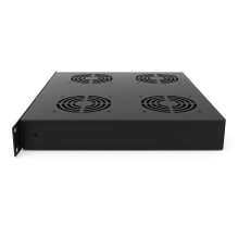 Fan unit for 19" cabinet 1U LK-CL-062 (black, 2 fans, with thermostat)