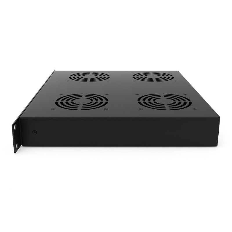 Fan unit for 19" cabinet 1U LK-CL-062 (black, 2 fans, with thermostat)