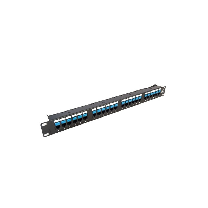 Komutacinė panelė 19" 1U UTP Cat5e LK-5005-Cat5e (24 prievadai, su kabelių laikikliu, 483x44x95 mm)