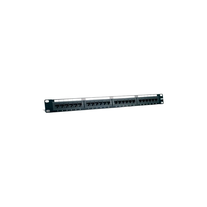 Komutacinė panelė 19" 1U UTP Cat6A LK-5005-Cat6A (24 prievadai, su kabelių laikikliu, 483x44x95 mm)